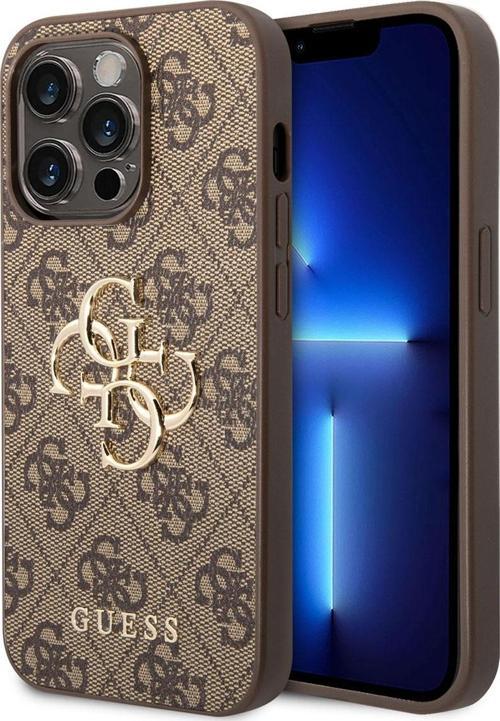 iPhone 14 Pro Max Uyumlu Orjinal Lisanslı Kılıf PU Deri Büyük Metal Logo Dizaynlı Kapak