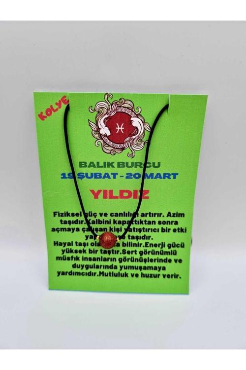Balık Burcu Yıldız Taşı Doğal Taş Kolye