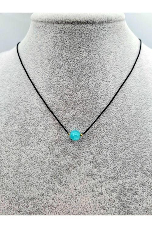 Kova Burcu Amazonit Taşı Doğal Taş Kolye