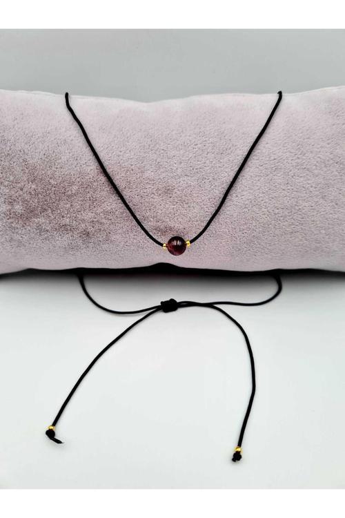 Kova Burcu Lal (Garnet) Taşı Doğal Taş Kolye