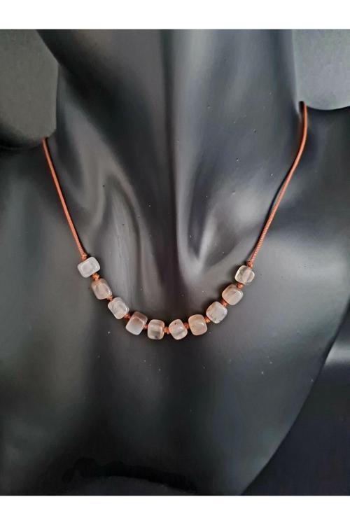 Küp Akik Doğal Taş Kolye AAA Kalite