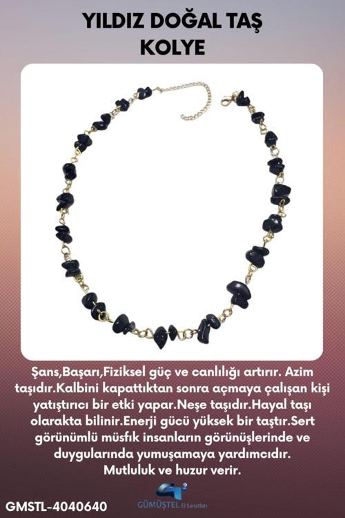 Sertifikalı Yıldız Doğal Taş Özel Tasarım Kolye Lacivert Aaa Kalite