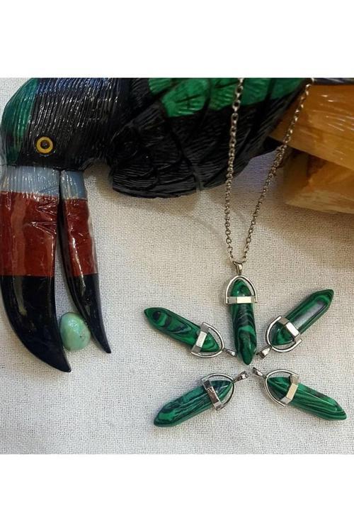 Malakit Doğal Taş Pandül Kolye