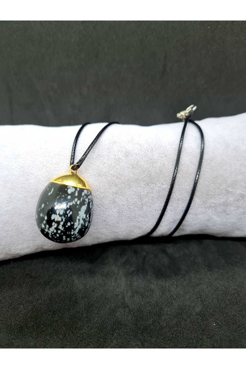Obsidyen Taşı Doğal Taş Kolye