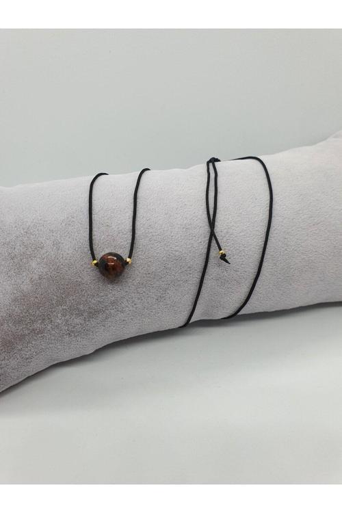 Obsidyen Taşı Kolye Ayarlanabilir Orijinal Doğal Taş Çok Fonksiyonlu Kolye