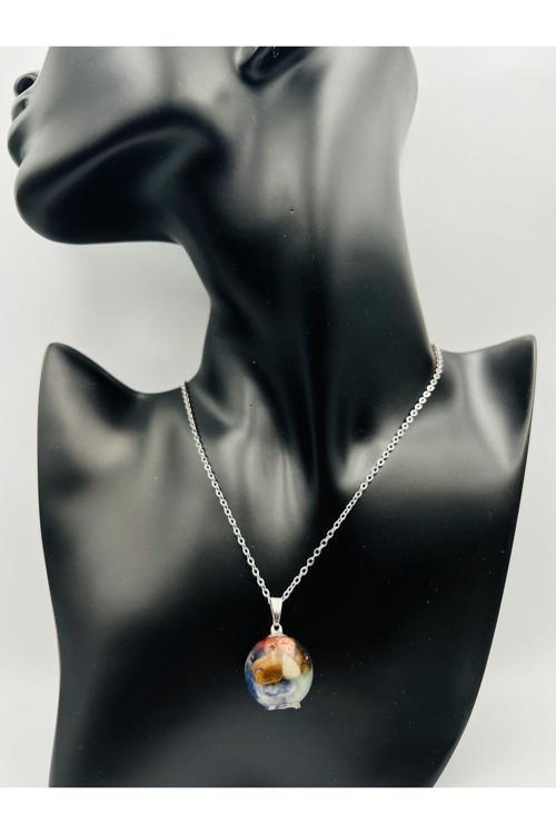 Doğal Taş Epoksi Kolye