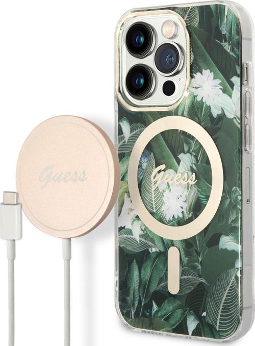 iPhone 14 Pro Uyumlu Orjinal Lisanslı Kılıf Magsafe Şarj Yaprak Desenli Magsafe Şarj Kablolu Kapak