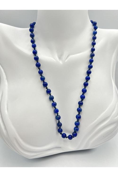 Doğal Taş Lapis Lazuli Taşı Kolye AAA Kalite 6mm