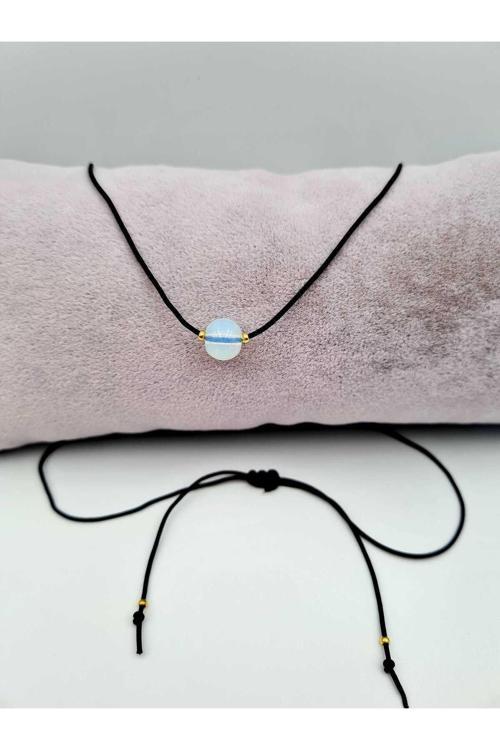 Yay Burcu Opal Taşı Doğal Taş Kolye