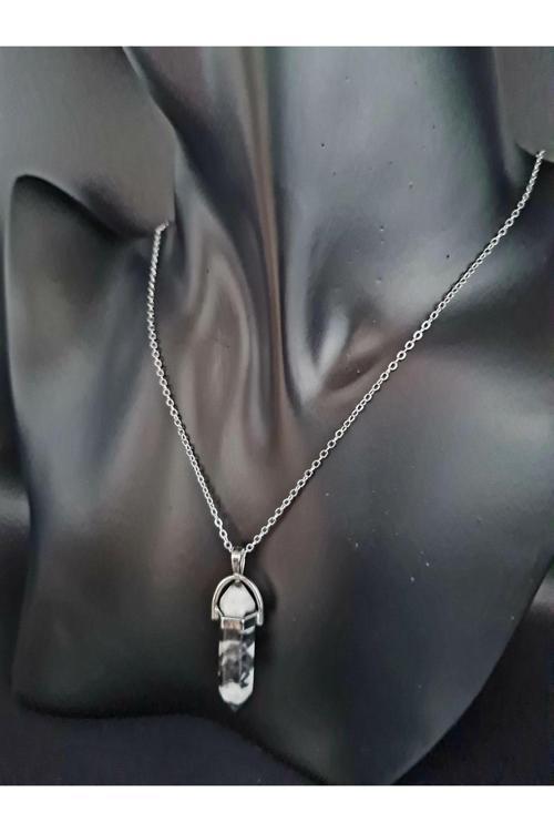 Panda Jasper Doğal Taş Pandül Kolye Zincir Dahil Sürpriz Hediyeli