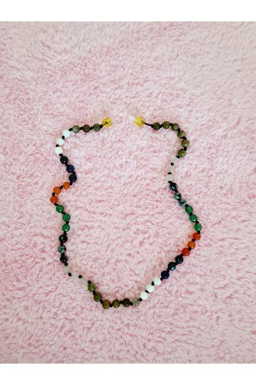 Doğal Taş Tasarım Kolye Labradorit,Aytaşı,Azurit,Akik,Yeşim,Obsidyen,Pembe Kuvars,Unakit