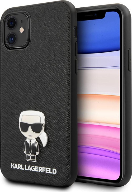 iPhone 11 Uyumlu Orjinal Lisanslı Kılıf Karl PU Suni Deri Karl Dizayn Kapak