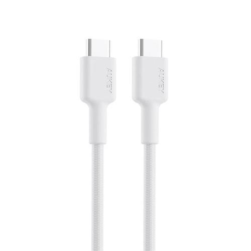 ONTECH - Aukey Cb-cd45-wh Pd Naylon Örgülü Type-c Type-c Şarj Kablosu 0.9mt