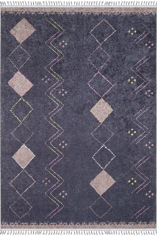 Toszek Lacivert Modern Dijital Baskı Halı-Haln-HLN5106-120 x 180