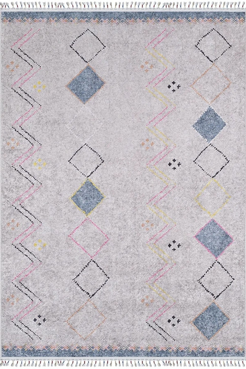 Slaskie Gri Modern Dijital Baskı Halı-Haln-HLN5104-130 x 190