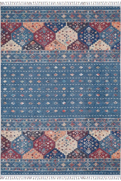 Kolbuszowa Lacivert Klasik Dijital Baskı Halı-Haln-HLN5035-240 x 300