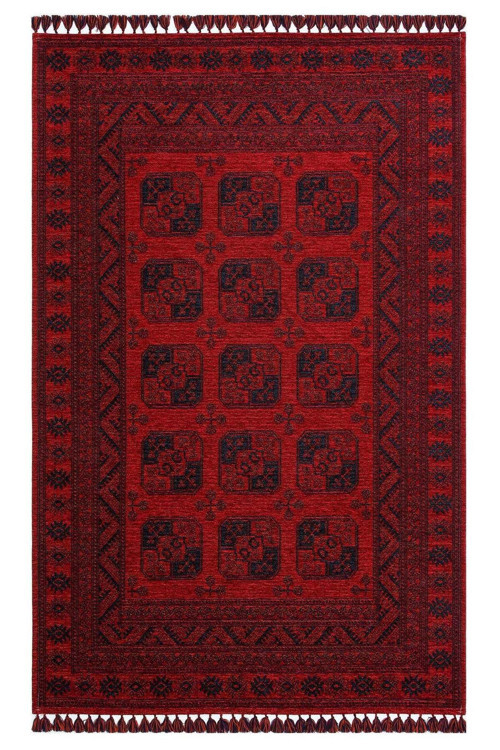Bruck An Der Grobglocknerstrabe Kırmızı Göbekli Akrilik Makine Halısı-Eko-bhr 01 red-80 x 300