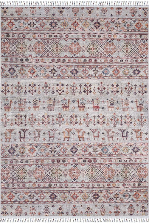 Mikolajki Gri Klasik Dijital Baskı Halı-Haln-HLN5088-180 x 300