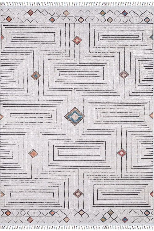 Kobylka Bej Klasik Dijital Baskı Halı-Haln-HLN5038-120 x 200