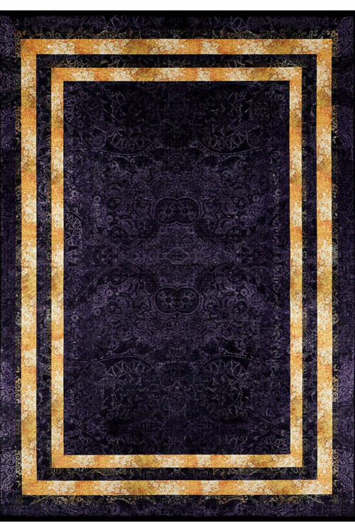 Kamenskuralski Mor Çerçeveli Polyester Dijital Baskı Halı-Haln-HLN1295-300 x 300
