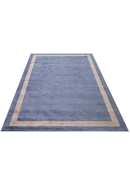 3S Lacivert Çerçeveli %100 Natural And Viskon Makine Halısı