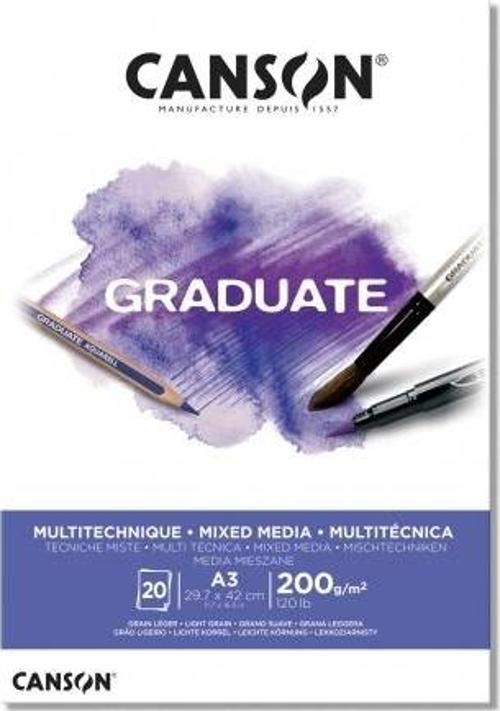 A3 Çizim Bloğu (Çizim Defteri) Graduate Mix Media Beyaz 20 Yaprak 200 Gram 400110378