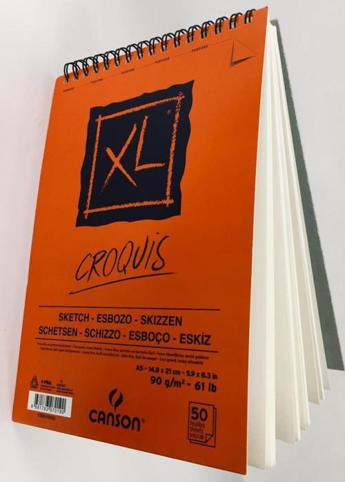 A5 Croquis Xl Eskiz Defteri 90Gr Üst Spiralli 50 Yaprak (Resim Ve Çizim Defteri)