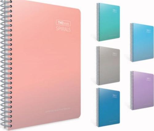 Thebook Spirals Spiralli Sert Kapak Not Defteri A4 100 Yaprak Çizgili 5498 (Karışık Renk 1 Adet)