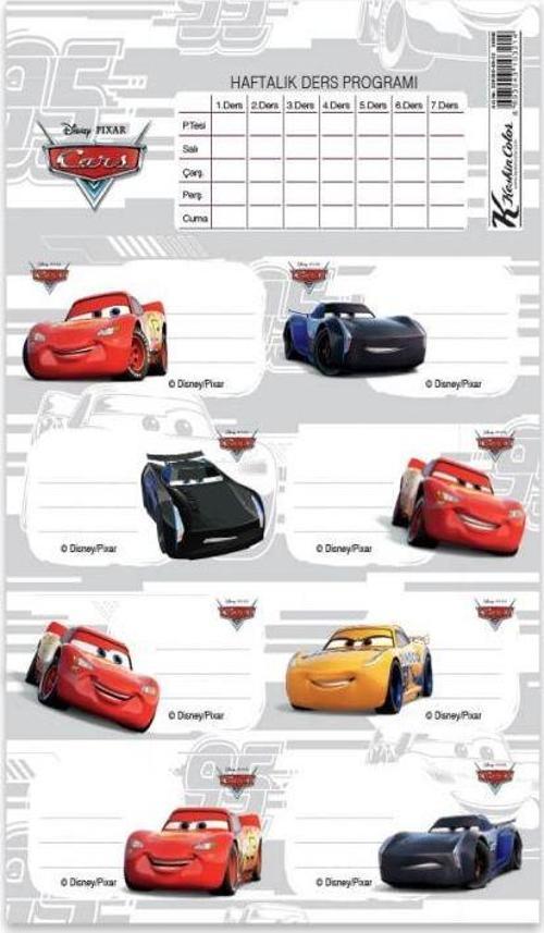 Okul Etiketi Ders Programlı Cars 3 Yaprak 220130-33