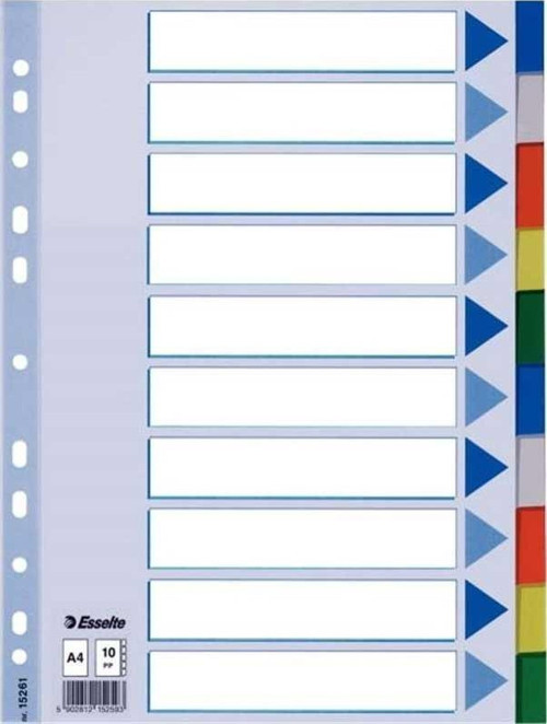 A4 Seperatör 10 Renkli Plastik 15261