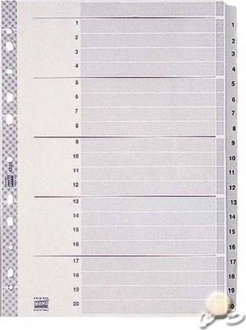 Seperatör Plastik 1-20 Rakamlı Gri 100107