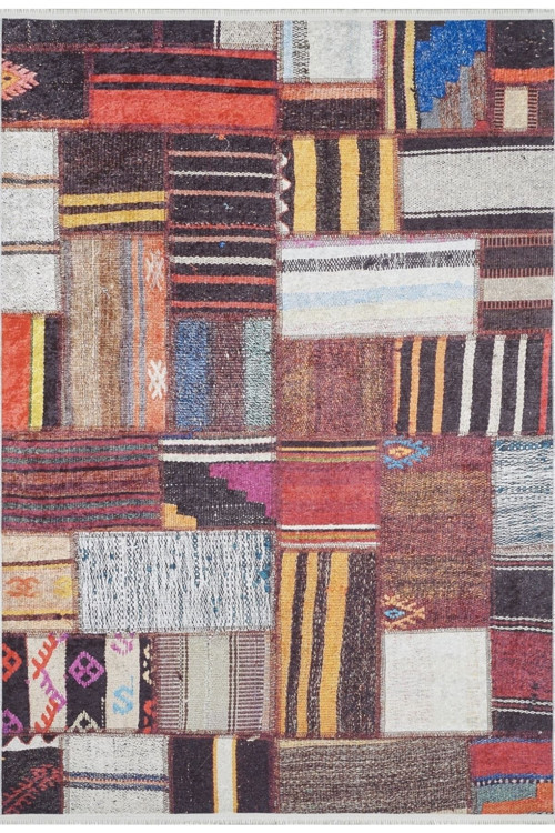 Rawska Kırmızı Modern Dijital Baskı Halı-Haln-HLN1623-100 x 300