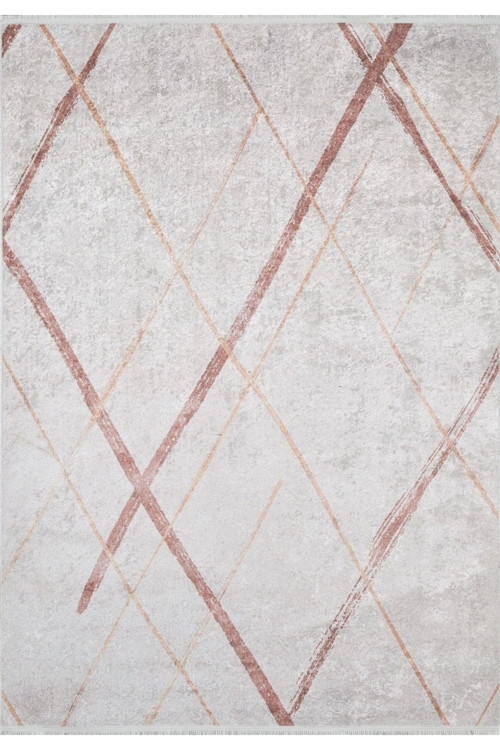 Nesimsehr Krem Çizgili Dijital Baskı Halı-Haln-HLN1910-120 x 200