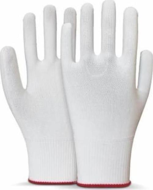 Polyester Örgülü Beyaz 10 Beden Kasiyer Eldiven İş Eldiveni (10 Lu Paket)
