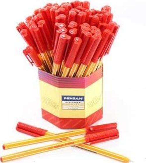 1010 Ofis Pen Tükenmez Kalem 1,0 Mm Kırmızı 60 Lı (1 Paket 60 Adet)