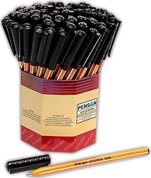 1010 Ofis Pen Tükenmez Kalem 1,0 Mm Siyah 60 Lı (1 Paket 60 Adet)