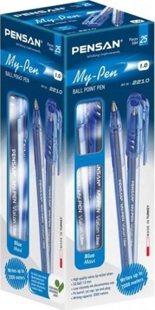 My-Pen Tükenmez Kalem 1,0 Mm Mavi 25 Li (1 Paket 25 Adet)