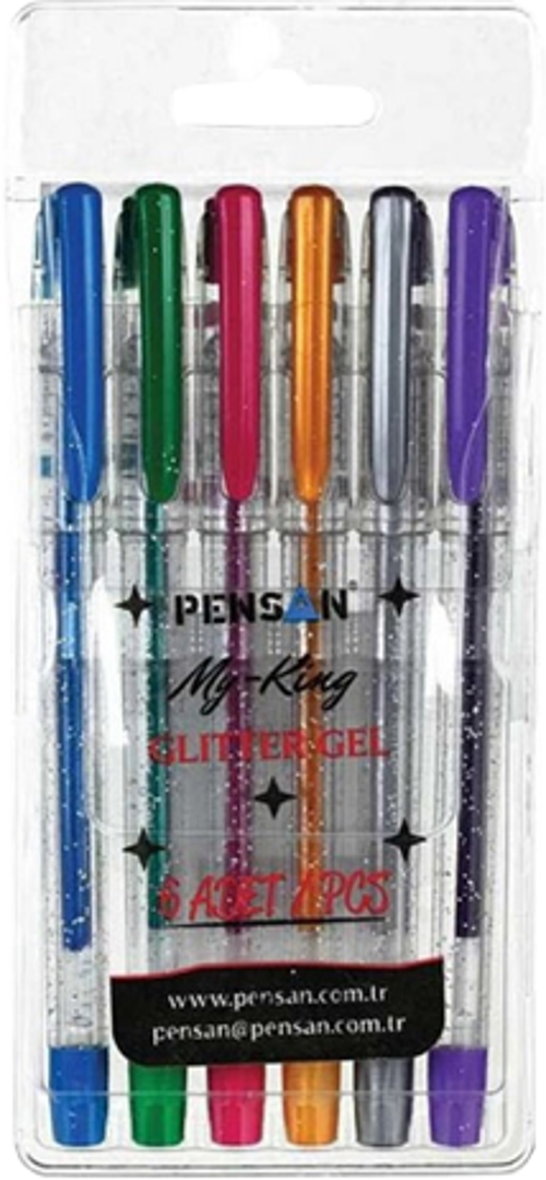 Tükenmez Kalem My-King Jel Simli 6 Renk Pe02227Jk00S6