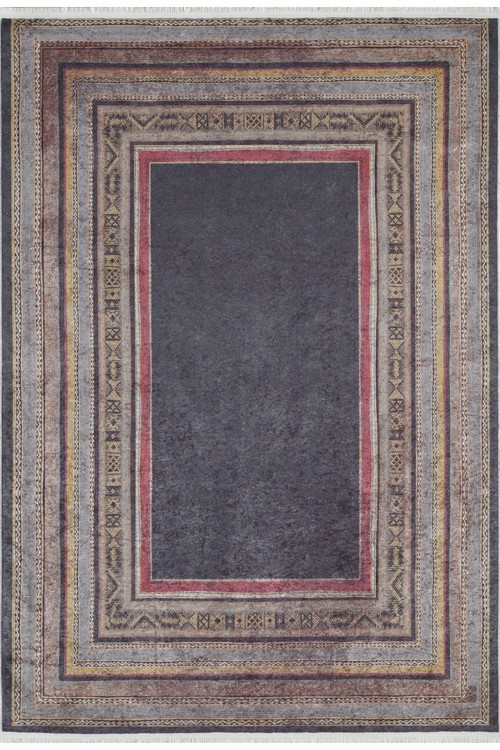 Bahavalpur Siyah Çerçeveli Dijital Baskı Halı-Haln-HLN1980-80 x 500