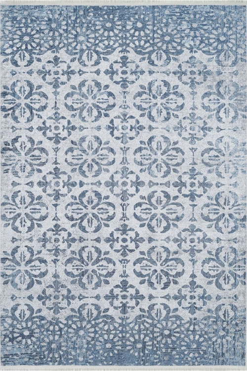Kamoke Mavi Modern Dijital Baskı Halı-Haln-HLN1592-120 x 120