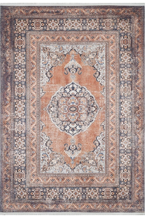 Selam Kahverengi Klasik Dijital Baskı Halı-Haln-HLN1931-240 x 300