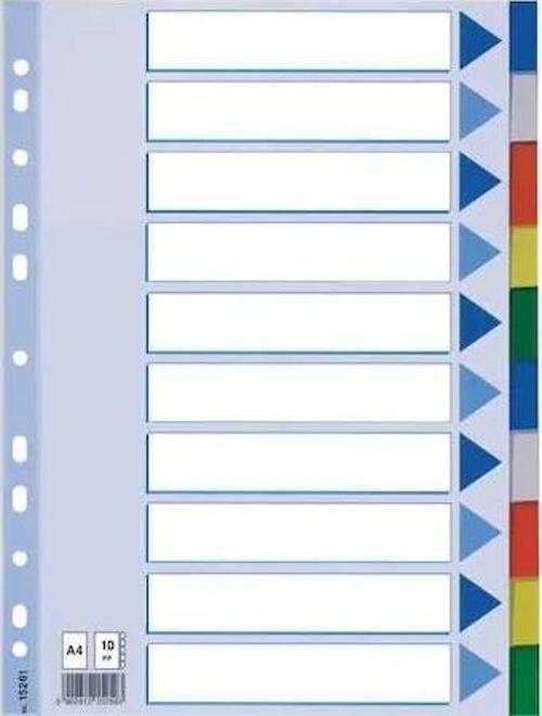 A4 Plastik Seperatör 10 Renkli