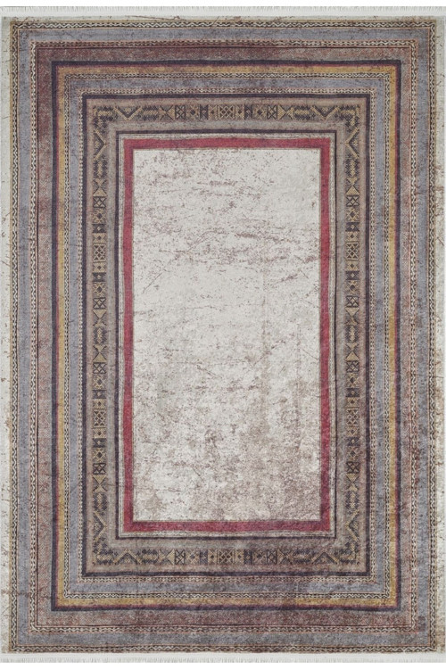 Sargodha Kırmızı Çerçeveli Dijital Baskı Halı-Haln-HLN1979-140 x 300