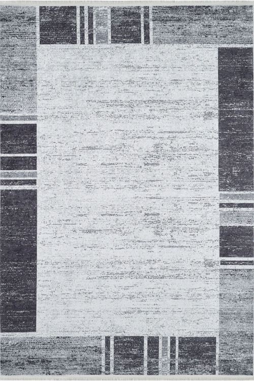 Muradabad Gri Çerçeveli Dijital Baskı Halı-Haln-HLN1582-80 x 500