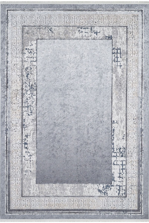 Faysalabad Gri Çerçeveli Dijital Baskı Halı-Haln-HLN1813-150 x 220