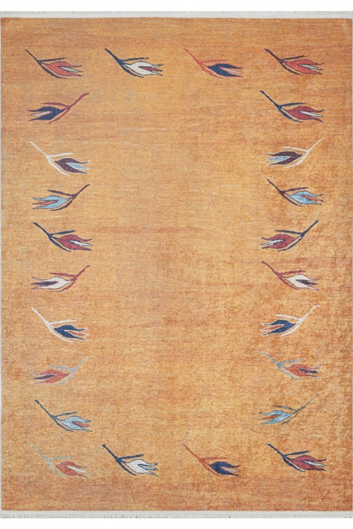 Losreyes Turuncu Modern Dijital Baskı Halı-Haln-HLN1720-100 x 270