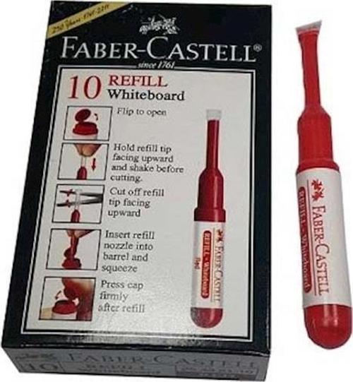 Faber-Castell W-20 Tahta Kalem Mürekkebi Kırmızı 10 Lu 5050254321000 (1 Paket 10 Adet)