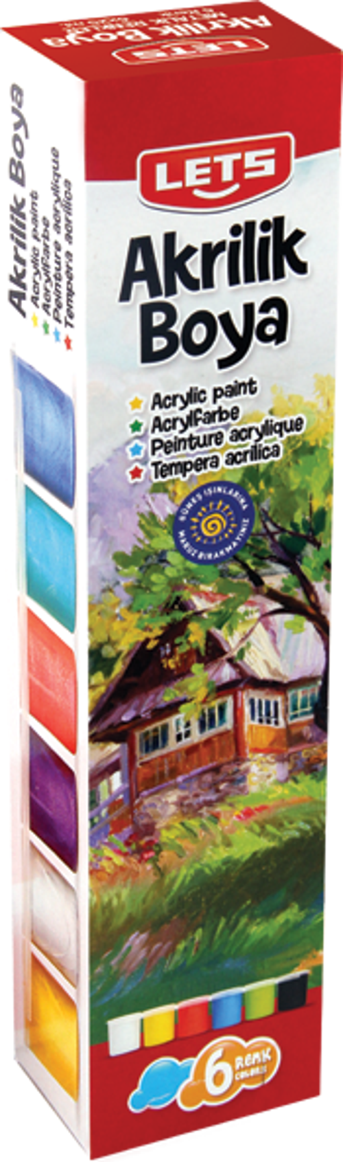 L-5200 Akrilik Boya Ana Renkler 6 Renk 25 Mg.