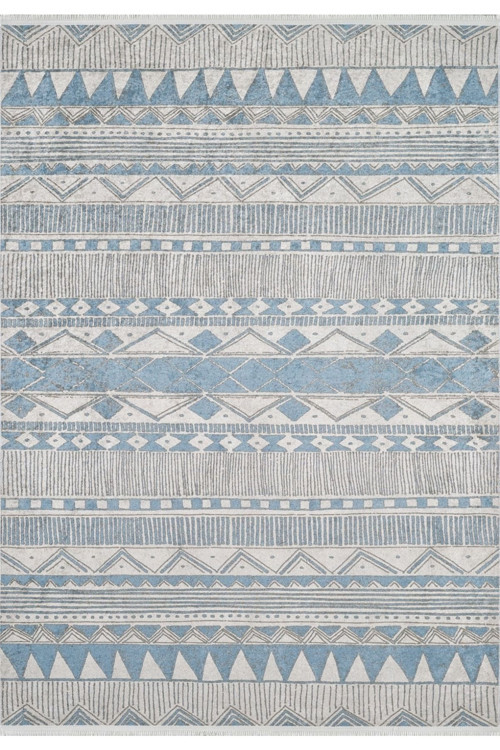 Tepic Mavi Modern Dijital Baskı Halı-Haln-HLN1715-100 x 220
