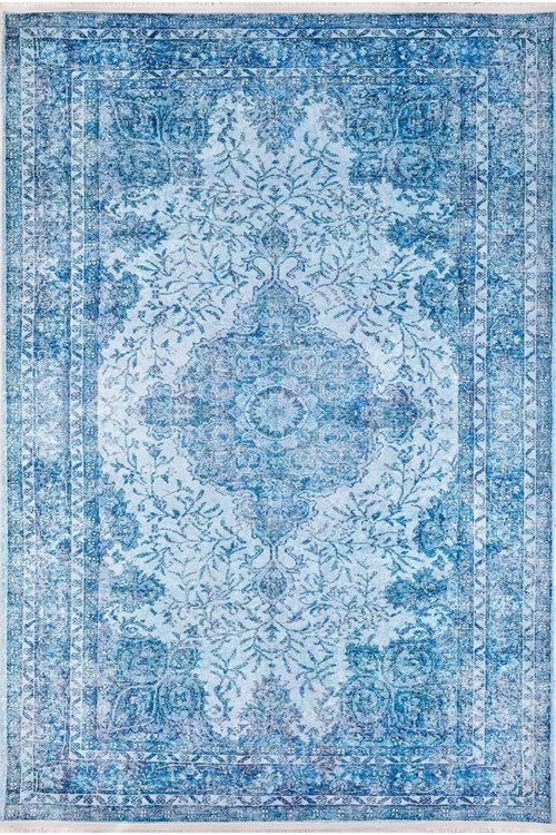 Evora Mavi Klasik Dijital Baskı Halı-Haln-HLN178-140 x 200
